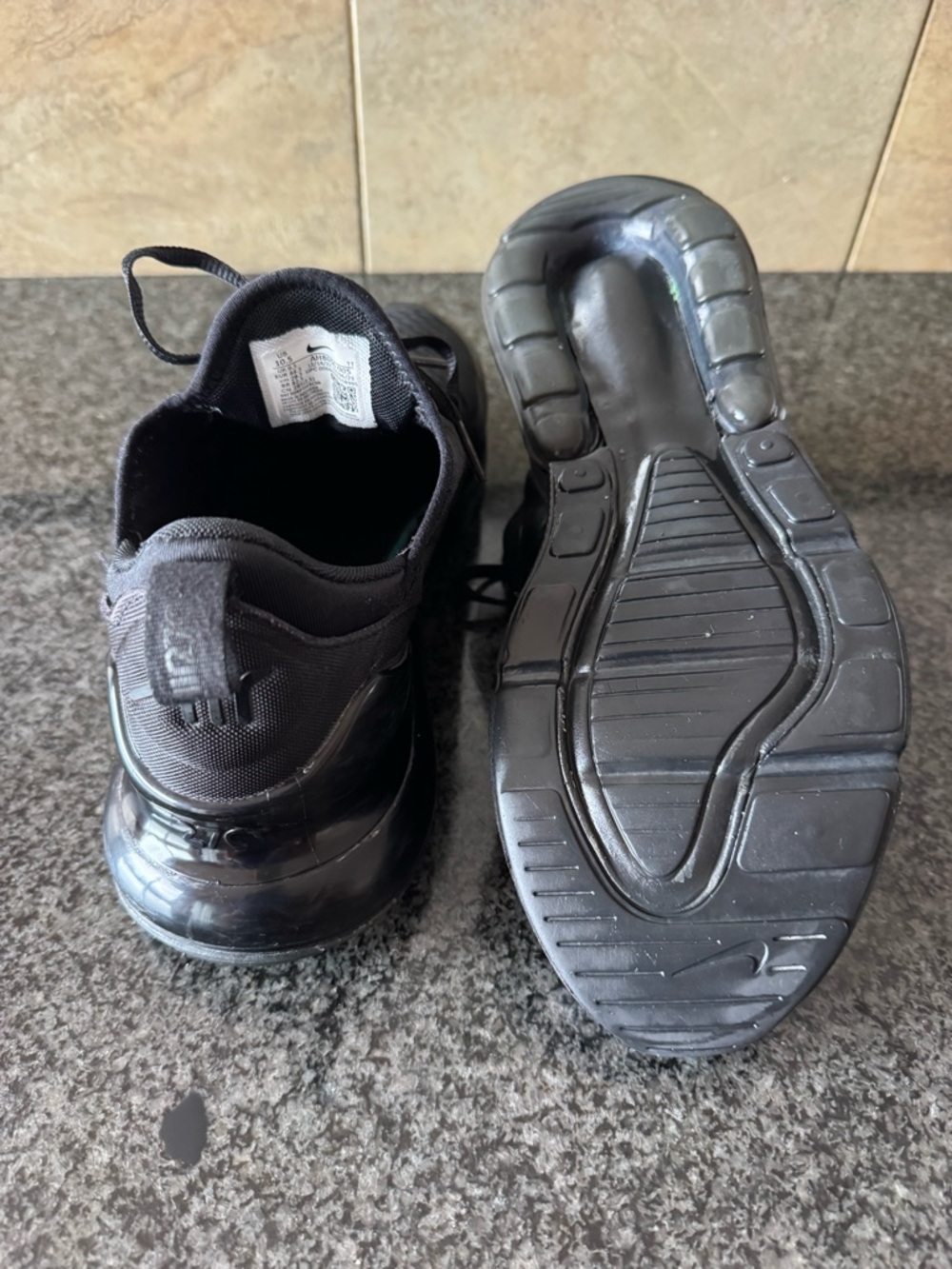 Nike Air Max 270 Triple Black Men's Sneakers - Picture 5 of 5